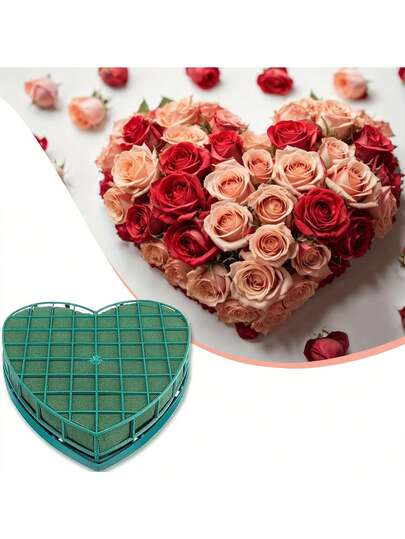 1pc Heart-Shaped Foam Flower With Suction Cup - Ideal For Wedding Decor, Floral Arrangements And Party Centerpieces, Party Centerpiece Decor | Heart-Shaped Decor | Suction Cup Base, Flower Decoration