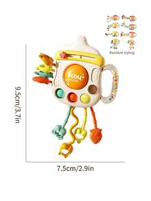 1 件婴儿出牙摇铃奶瓶，婴儿发育牙胶玩具，男女通用新生儿礼物（颜色随机） - 彩色 - 查看 4