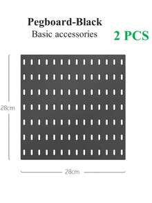 畅销家居必备品，不适用于洞洞板。基础生活单件装壁挂式塑料洞洞板，多功能组合配件套装，多功能收纳洞洞板，配有各种收纳盒和金属挂钩，适用于车库工作台/家庭厨房收纳/办公室/手工室/浴室（28*28厘米）。本产品包含专用洞洞板。 - 白色 - 查看 46