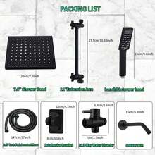 Matte Black Shower Set - Size 3 Without Extension Arm - Size 2 Without Any Bathroom Accessories - Black - View 3