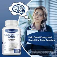 BUPORAI D-Aspartic Acid (DAA) 1000mg - Absorption, Support Brain Function, Boosts Natural Energy, Maintain Vitality, Non-GMO  - 120pcs - One Bottle-trial Stage - View 8