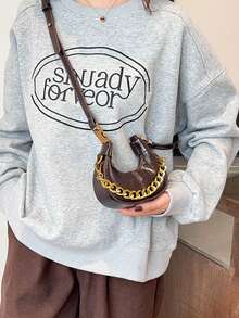 Fashion Simple Elegant Style Shoulder Bag, New Casual Handbag For Wome - Coffee Brown - View 4