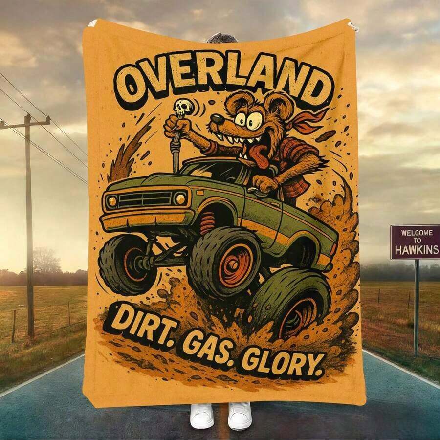 1PC 3D Monster Jam Monster Truck Cartoon Blanket, Edgy Gift For Motorsports Fans, Themed Man Cave Decor, Retro Sci-Fi Party Accent & Race Day Souvenir,Soft Throw Blanket For Home Bedroom Bed Sofa Picnic Travel Office Cover Blanket, Multiple Sizes 50x60 To 60x80 Inches - Nhiều màu 17 - Xem 1