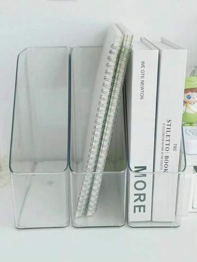 Transparent Bookshelf Desktop Organizer, Thickened Acrylic File Organizer, Multi-Functional Office Desk Organizer, Student Stationery Rack, Bookend Storage Box, Suitable For Daily Use, Can Be Used As Decoration For Various Occasions, Christmas Gift, Holiday Gift, Etc.