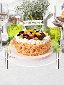 1pc Acrylic Round Display Stand, Desktop Organizer For Figurines, Cup Holder, Tiered Cake Stand, Detachable - Multicolor - View 10