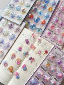 3D水晶浮雕贴纸 - 太空舱、幽灵糖果、行星、立体实心贴纸，适用于DIY剪贴簿、水瓶、手机壳、贴纸交换 - 彩色 - 查看 4