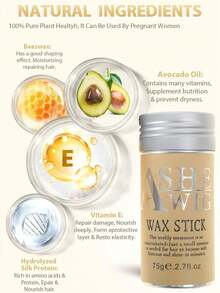 ikt 75g Hair Wax Stick, Straightening Brush, Side Brush And Tail Comb Styling Tool Set - Hairline Shaping, Flyaway Control And Wig Styling - Multicolor - View 7