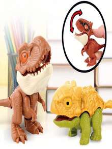 5 Mini Mordedores de Mano de Dinosaurio | Juego de Mordedores Seguros para Bebés - Multicolor - Ver 4