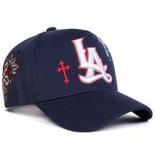 1顶男士洛杉矶卡车司机帽，个性化字母十字刺绣棒球帽，街头时尚五片帽，户外防晒休闲帽，适合春季、秋季、旅行、海滩等场合 - 多色 - 查看 11