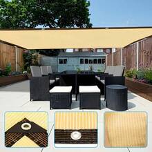 High-Quality Outdoor Shade Fabric With Reinforced Eyelets For Easy Installation; Durable Sun Netting Suitable For Patios, Gardens, Swimming Pools, Camping, Plants, Greenhouses, Chicken Coops, Porches, And Dog Kennels. - Beige - View 2