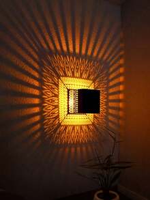 1pc New Solar Powered Square Projection Wall Light, IP65 Waterproof Outdoor Decorative Lamp, Suitable For Christmas, Halloween, Birthday Party, Dining Party To Decorate Garden, Patio And Yard - Multicolor - View 6