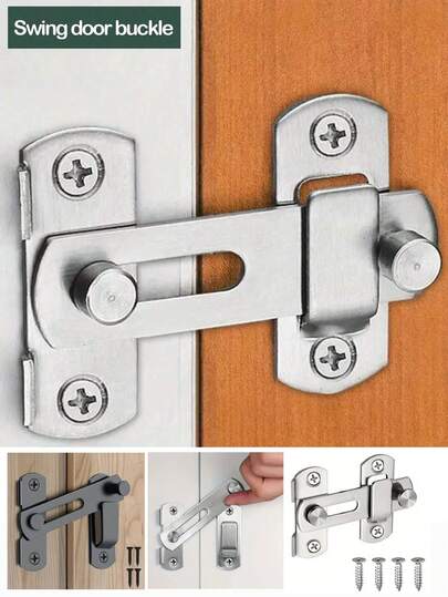 Heavy Duty Stainless Steel Sliding Door Lock With Bolt - Anti-Theft Security Device For Sheds, Pet Cages And Barn Doors - Rust-Resistant Design, Pet Cage Lock | Sturdy Door Lock | Structure, Home Door Lock