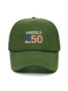 1顶时尚海绵帽，美国建国250周年纪念印花成人卡车司机帽、棒球帽、钓鱼帽，趣味礼物帽，男女皆宜，春夏款 - 彩色 - 查看 13