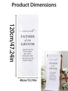 1pc Groom Father Wedding Memorial Reserved Seat Card, Solemn Tribute To Parents In Heaven, Wedding Celebration Linen Memorial Plaque, Memorial Gift, Memorial Seat - Multicolor - View 6