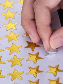10pcs Star Stickers, Self-Adhesive Star Stickers, Student Reward Stickers, For Teachers, Students, Scrapbooking, DIY Cards, Small Gold Stars (0.8-1.6cm Diameter) - Multicolor - View 12