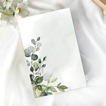 10张水彩绿叶婚礼桌卡，婚宴座位卡，餐桌布置，桌牌，空白姓名卡，适用于婚礼招待会、新娘送礼会等派对装饰 - 綠葉 - 查看 6