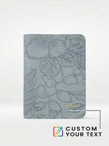 1个定制姓名护照夹，个性化烫印花卉图案手工护照套，优雅旅行配件，送给朋友和伴娘的定制礼物 - 明亮 - 查看 1