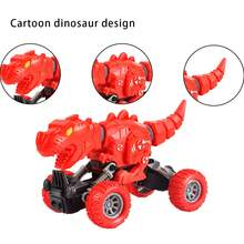 适合3岁以上儿童的可伸缩恐龙玩具，趣味卡通造型，双向可伸缩，亲子互动玩具，双向惯性驱动，无需电池 - 彩色 - 查看 10