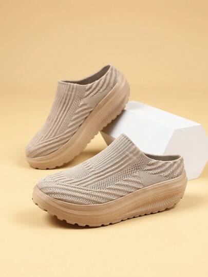 Women's Breathable Mesh Slip-On Athletic Sneakers, Lightweight Sole Suitable For Walking, Running And Outdoor Activities, Rounded Toe Design For Comfortable Daily Wear And Hiking