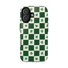 Check PatternLucky Charm Phone Case Green Clover Checkerboard Design Protective Cover Compatible With IPhone 17 16e 15 Plus 14 13 12 11 Pro Max - Green - View 4