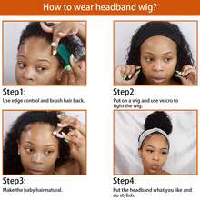 26英寸长波浪形合成发箍假发，无胶发箍式，女士机织无蕾丝前额假发 - 彩色 - 查看 8