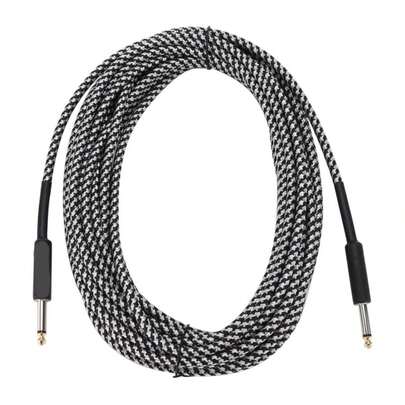 Acouto Musical Instrument Cable - 0 Meter Ed Connection Cord With Plated Plugs For Guitar And Bass (White)