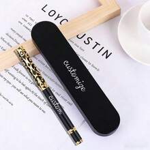 Estuche personalizado con bolígrafo, estuche de metal rectangular con bolígrafo de calidad incorporado, útiles escolares, regalos de vuelta al cole, recuerdos personalizados de boda - 1 bolígrafo + estuche - Ver 12