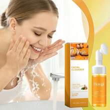 4Pcs Turmeric Wash And Care Three Piece Set,Tuemeric Facial Cleanser & Turmeric Soap Bar & Turmeric Face Scrub Pads,Face & Body Cleanser,Turmeric Cleansing Skincare Set, Deep Cleansing - Màu vàng - Xem 10