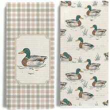 2/4/6/8pcs Microfiber Kitchen Towel,2/4/6/8pcs Microfiber Kitchen Towel, Farmhouse Mallard Duck Kitchen Towels, - Adorable Duck Design With Green Heads & Brown Bodies, Perfect For Kitchen & Bathroom Decor, Ideal Gift For Duck Lovers, Kitchen Towels Hand Towels - 混色 - 查看 5