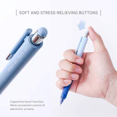 languo 6支装触控凝胶笔，配6支替换笔芯，0.5毫米顺滑书写触屏笔，适用于日记、学习用品