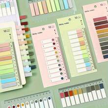 6张/8张/20张装多色透明纸卡便签，每卡200张 - 色彩鲜艳的办公学习日历标记、文件整理器、笔记本标签、实用书签 - 彩色 - 查看 9