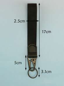 1个黑色耐用腕带钥匙扣，男女通用时尚钥匙扣，腕带钥匙挂绳 - 黑色 - 查看 1