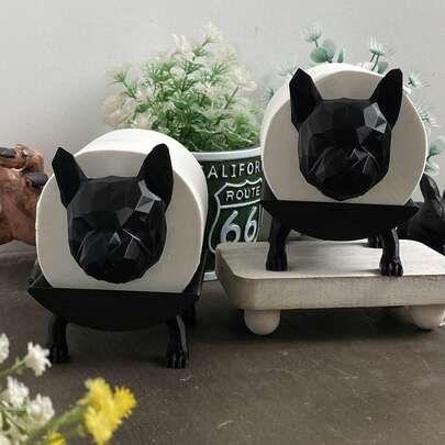 1pc Fashionable Plastic Figurine With Tissue Box Function - Featuring High-Quality Black And White Design, This Abstract Art Piece Is Ideal For Decorating Your Living Room Or Bedroom.