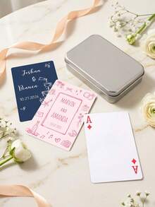 Custom Wedding Playing Cards ,Customize Text,Wedding Playing Cards, Wedding Guest Book Alternative, Blank Poker Cards, Wedding Signing Book, Wedding Favor,Personalized Wedding Deck , Custom Printed Keepsake , Bridal Shower Favor,Personalized Deck For Couples, Weddings & Anniversaries - Multicolor - View 3