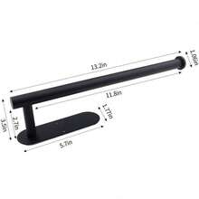 Self Adhesive Paper Towel Holder, No Drill Under Cabinet Paper Towel Roll Holder, Stainless Steel Paper Towel Rack For Kitchen, Bathroom, Pantry, RV - Black - Black - View 4