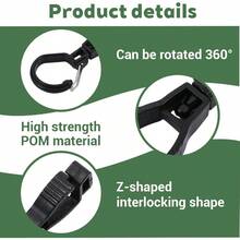 4 Pcs Glove Clip, Work Safety Glove Holder Clip, Construction Accessories Work Gloves Holder Helmets Hanger Clamp - 4 + Black + One Size - View 4