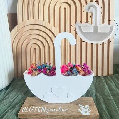 心形伞形花瓶硅胶模具，香薰石膏花瓶伞形模具，婚礼节日装饰