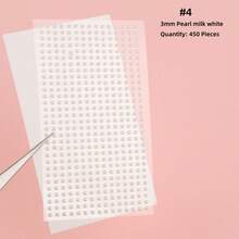 混合装 2mm/3mm/4mm 发用自粘珍珠贴纸 面部珍珠贴纸 适用于头发、面部化妆、美甲 DIY 手工艺品 - 貼紙 - 查看 7