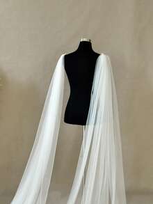 Bridal Wings Veil 2pcs Wedding Veil Removable Sleeve Bride Shoulders Wedding Cover Shawl Bride Accessories Women's Shrugs - Multicolor - View 4