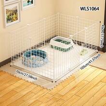 Modular Wire Mesh Pet Fence, Small Pet Rabbit Cage, Cat Cage, Small Dog Kennel, Freely Combinable Pet Barrier - Multicolor - View 1