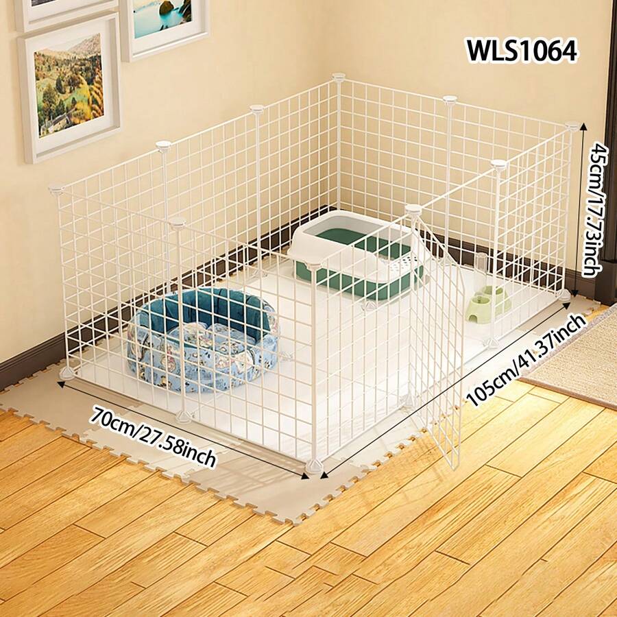Modular Wire Mesh Pet Fence, Small Pet Rabbit Cage, Cat Cage, Small Dog Kennel, Freely Combinable Pet Barrier - Multicolor - View 1