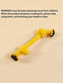 1pc Cotton Rope Pet Supplies, Dog Chew Toy, Cotton Rope Double-Knot Design, Dog Teeth Cleaning & Boredom Relief Toy - Multicolor - View 7