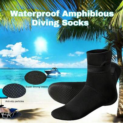 3mm Neoprene Diving Socks, Unisex Warm Anti-Slip Beach Socks For Surfing, Snorkeling, Swimming