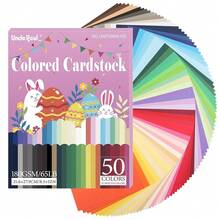 Sheets Colored Cardstock - 50 Mixed Colors Card Stock Paper 8.5\X11\ Thick 180gsm/65lb Printer Paper For Card MaFKing, DIY Crafts, ScrapbooFKing, Party UAP28MX100 - 50MixedColors[100Sheets]85x11inch216x279cm - View 1