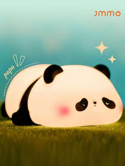 JMMO Panda Cute Night Light, Squishy Panda Lamp, Rechargeable Dimmable Animal Light Decor, Pandas Gifts, College White Elephant Gift, LED Touch Nightlight