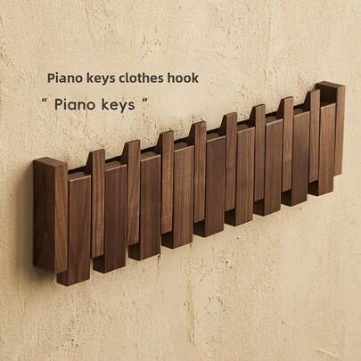 Vintage Heavy Duty Moisture-Proof, Anti-Corrosion, Waterproof, Anti-Mold, Anti-Slip, Anti-Drop, Dimensionally Stable, Wear-Resistant, Scratch-Resistant Multi-Function Hook, Suitable For Home, Clothing, Bathroom, Kitchen, Bedroom, Easy To Install, Durable, Walnut Wood Material