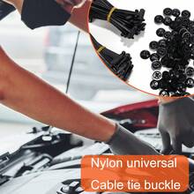 120pcs Cable Tie Buckles With Self-Locking Clips, Reusable Plastic Fastening Straps For Automotive Home Garage Wiring Management - 120 Black - View 2