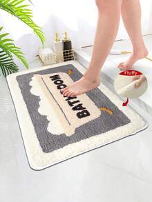 Alfombra de baño con diseño de dibujos animados - Alfombra suave y esponjosa con estampado floral, material de lana sintética, súper absorbente, de secado rápido, gruesa y antideslizante - Felpudo de entrada - Dibujos animados lindos - Ver 6