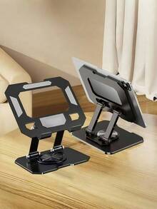 1pc Rotatable Metal Flat Stand, Laptop Stand, Desktop Phone Holder, Computer Heat Dissipation Rack - Multicolor - View 4
