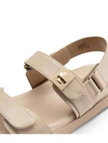 Flat Sandals For Women Comfortable Open Toe Summer Sandals Adjustable Fashion Dress Sandals Dresses For Woman - Apricot - View 7